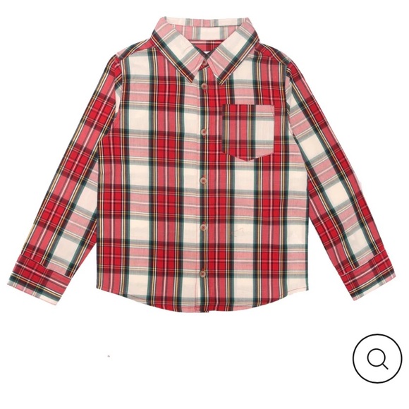 SAMMY + NAT PLAY COLLECTION CLASSIC POPLIN BUTTONDOWN IN RED TARTAN, Size 4 - Picture 1 of 8